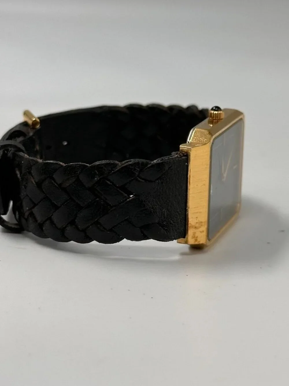 Vintage Pulsar Men Watch Gold Tone Black Dial APS Logo Leather Band New Battery